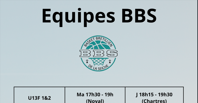 Planning Entraînements Equipes BBS 2026-2027