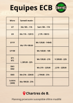 Entrainements ECB 2026-2027